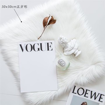 ins白色長毛絨墊子 北歐拍照道具網紅攝影背景毛絨布仿羊毛裝飾