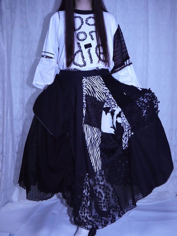 2way MIX 設計裙6011BBK MEIKEIIN handmade