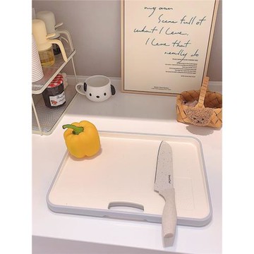 ins風簡約雙面砧板塑料切菜板磨姜蒜防霉防滑輔食包邊菜板可掛