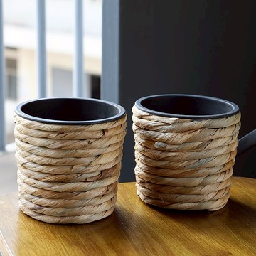 桌面盆栽籃北歐風種花籃綠植多肉花盆套仿真花裝飾籃辦公桌