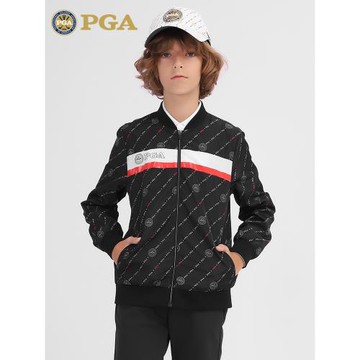 美國PGA兩件5折兒童高爾夫衣服秋冬季男童外套時尚防風運動服裝