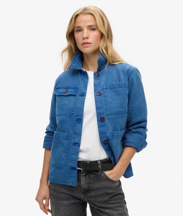 Superdry Women's Women's Four Pocket Chore Jacket Dark Blue / True Blue - Size: 12 Size: 8