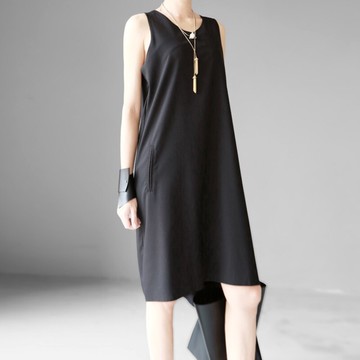 連身裙無袖洋裝-多層次不規則正反兩穿女裙子2色73yh43【獨家進口】【米蘭精品】