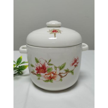 景德鎮陶瓷雙耳雙蓋全釉口燕窩燉盅參盅湯盅隔水燉鍋中式家用中號