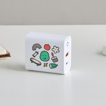 JOGUMAN布拉基歐臉型亂花款USB3.0+PD20W雙孔充電器