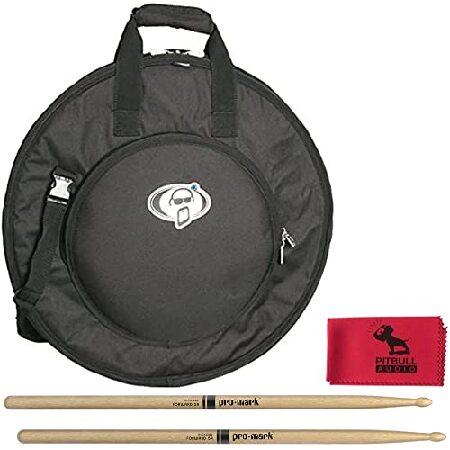 Protection Racket 6020 Deluxe Drum Set Cymbal Case Gig Bag, 22", Black w Drumsticks ＆ Cloth