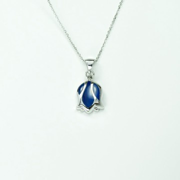 鬱金香項鍊(大)-孔雀藍