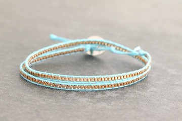 淺藍色小巧環繞手鍊短項鍊