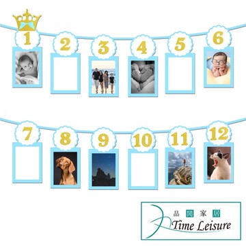 Time Leisure 寶寶週歲/生日派對/12週年派對照片牆掛旗