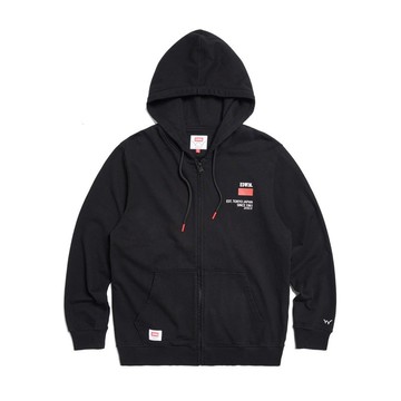 EDWIN 大紅日長袖連帽外套-男款 (黑色) #上衣