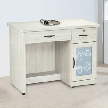 文創集 凱康3.5尺二抽單門書桌-106x60x82cm免組