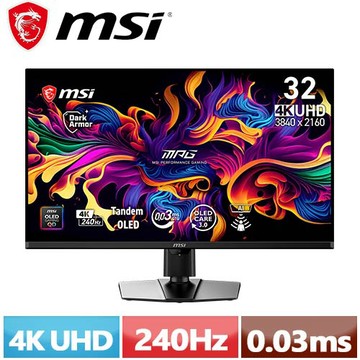 MSI 微星 32型 MPG 322UR QD-OLED X24 電競顯示器
