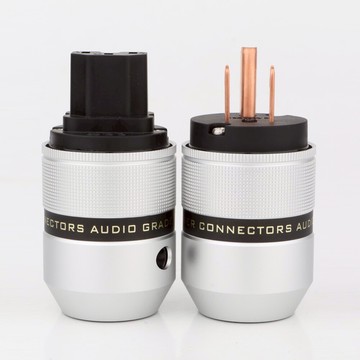 發燒鋁殼滾花紫銅電源插頭 電源線尾插HIFI音響功放美標公頭母頭