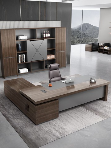 辦公桌老板桌簡約現代大班臺總裁桌經理桌主管桌單人辦公桌椅組合