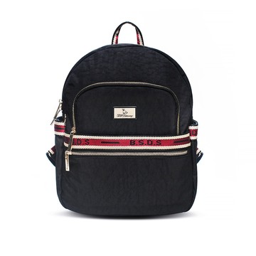 B.S.D.S冰山袋鼠 - 非常莓好 - 織帶拼接多口袋後背包 - 紅磚黑【8026-KR】