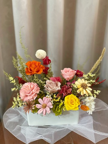 【永生花禮】春野系永生桌花-開幕桌花/開幕花禮/升遷花禮/祝賀花