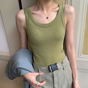 ANNAS 韓國毛圈背心 保暖 法熱衣 內搭 打底衫 刷毛 加絨 無袖 螺紋 背心 顯瘦 百搭 素面