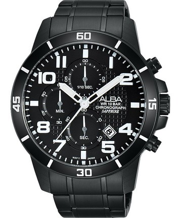 ALBA VD57-X061SD(AM3255X1)翻轉時刻計時腕錶/黑面45mm｜樂天全館特惠中★指定刷卡回饋10%