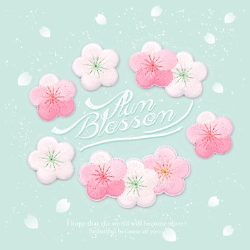 【哈狼族】服飾輔料/刺繡布貼/EMa/梅花系列 刺繡補丁貼包包手機衣服裝飾貼diy燙布貼刺繡貼紙型(附發票已含稅)