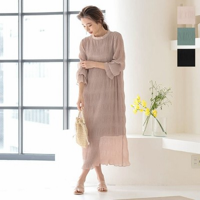 ワンピース レディース 春 上品 ロングワンピース マジョリカプリーツ E2743 通販 Lineポイント最大get Lineショッピング