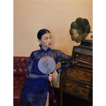 WYZ蓋蓋街舞舞蹈裙 爵士復古植絨開叉圍裙氣質舞蹈服舞臺表演服
