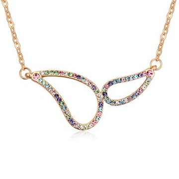 925純銀項鍊 鑲鑽吊墜-精美繽紛時尚百搭情人節生日禮物女飾品4色73ju162【獨家進口】【米蘭精品】