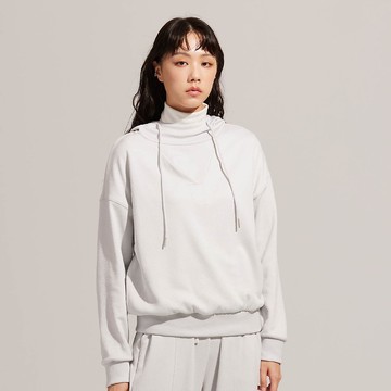 不可退換 /立體緹花連帽上衣-冰川灰