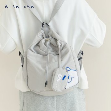 a la sha 波拉熊抽繩兩用肩背包