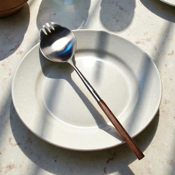 復古原木不鏽鋼餐具 | 虎斑貓湯叉