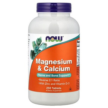 NOW Foods, 鎂鈣營養片，250 片裝