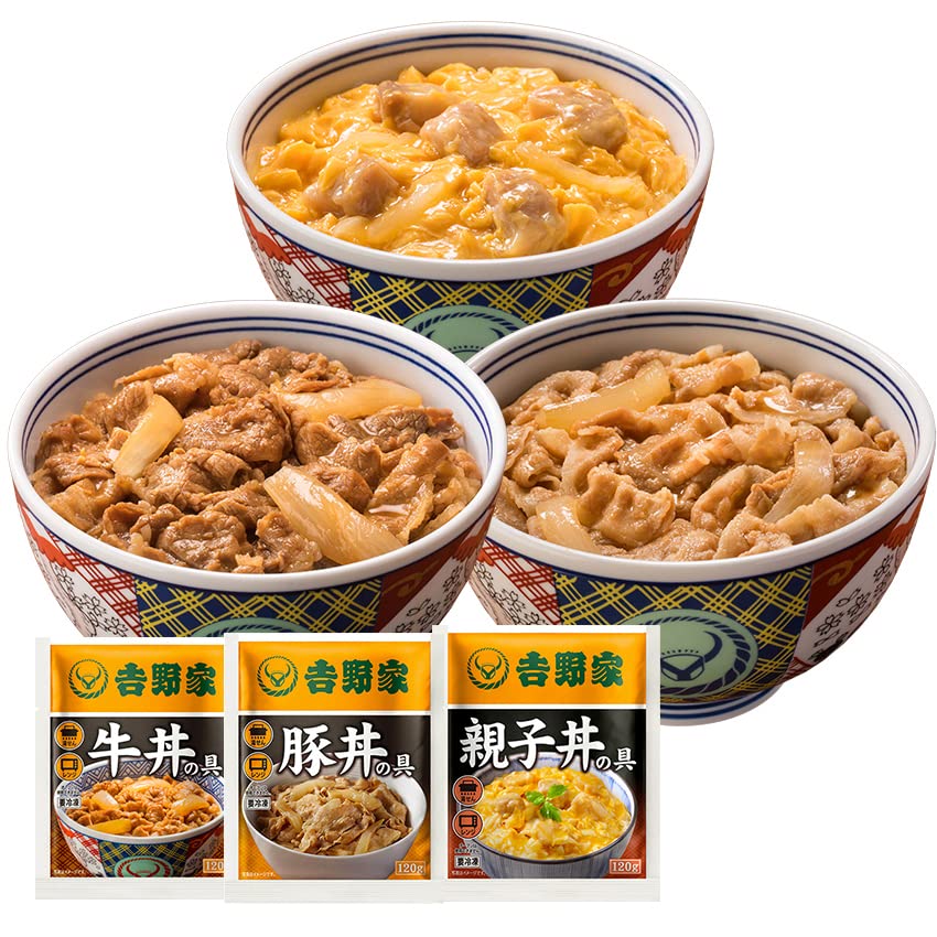 吉野家 (牛豚親子丼セット 12袋) 冷凍 どんぶり 詰め合わせ (牛丼 豚丼 親子丼 の具 各4袋) (レンジ湯せん調理OK)