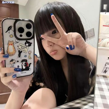 ✨新款✨插畫貓咪蘋果17PRO手機殼iphone16/15promax簡約14/13/12/11軟xr