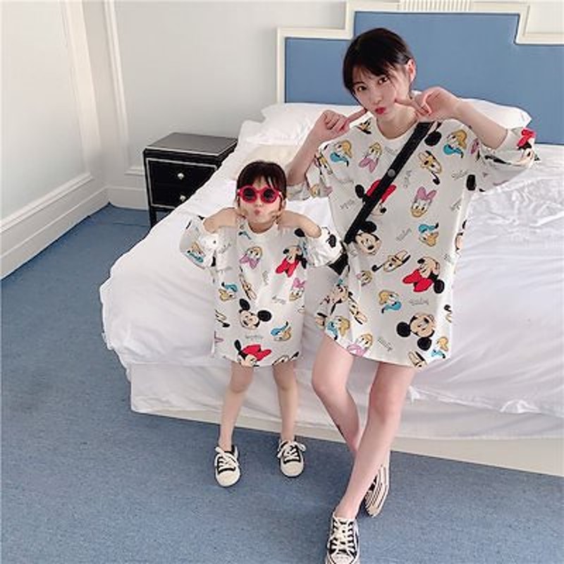 2色親子ペア ディズニー ミッキーマウストレーナー 韓国 レディースファッション ママと娘 おそろい服 親子服 家族お母さん子 父と息子 お揃い服 ペアルックカップル 子供服 通販 Lineポイント最大get Lineショッピング