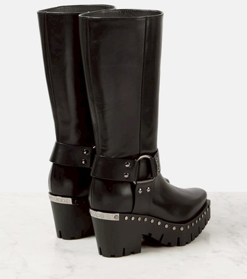 Jimmy Choo Quinn 75 studded leather biker boots