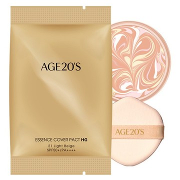 AGE20’S 台灣公司貨 極光星燦彈力爆水粉餅SPF50+PA++++ (BE-21)亮白色-補充包  亮白色  1個