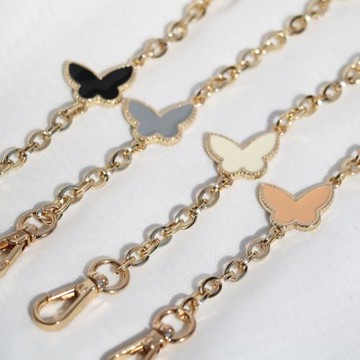 6mm鏈雙面蝴蝶鏈條包帶皮草提手包包裝飾鏈手提長短鏈 手工包鏈條