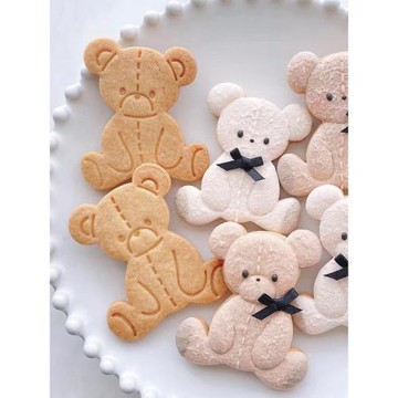 INS圣誕節可愛小熊餅干模具拼接造型卡通熊熊分體按壓糖霜餅干模