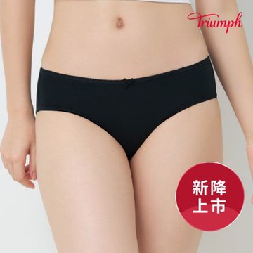 輕風自在系列 棉質中腰內褲 經典黑