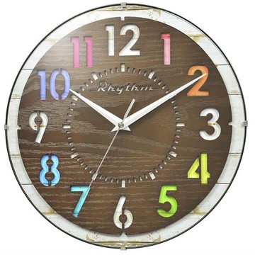 RHYTHM 麗聲鐘(CMG778) 可愛圓形木紋掛鐘/30.2cm｜樂天領券現折★全館特惠中★指定刷卡回饋10%