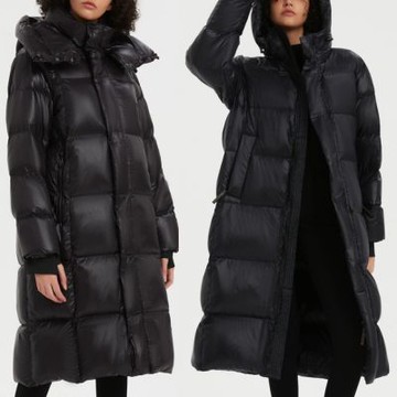 [巴黎精品] 現貨+預購 頂級真羽絨外套90%鵝絨羽絨衣秋冬外套保暖上衣大碼休閒男女裝-黑色連帽情侶過膝a1lr7