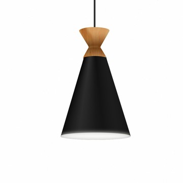 Viita 簡約北歐風實木餐廳吊燈 19cm/優雅黑