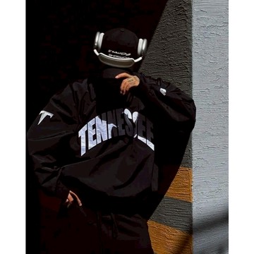 ☆LimeLight☆ Tennessee 韓國 V領 尼龍 貼布 刺繡 風衣 衝鋒衣 字體 K-024