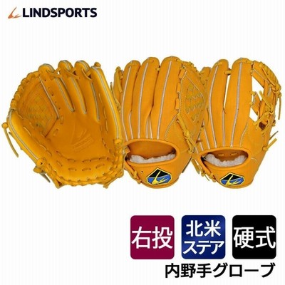 内野手グローブ 内野手用 グラブ 硬式 右投 イエロー バスケット