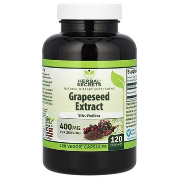 Herbal Secrets, 葡萄籽提取物，400 毫克，120 粒素食膠囊