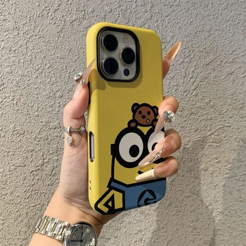 小黃人適用蘋果17promax手機殼iPhone16pro卡通菲林二合一保護套15pro女13可愛14新