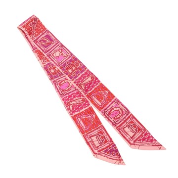 HERMES 愛馬仕 Le Boubou H Twilly 絲巾 紅色系 絲綢 【二手名牌BRAND OFF】