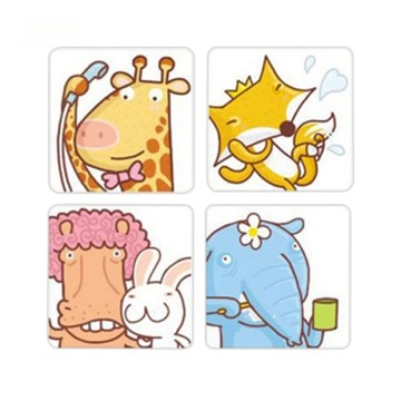 3M 防滑貼片  可愛動物 白色  6片  13 x 13cm