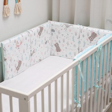 Vanibaby - 純棉可拆洗床圍6片組 (棉心有內膽布套)-花間小熊