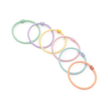 petit main 品牌旗艦店 童裝 迷你愛心髮圈（6入組）【LM】【日本直接出貨】