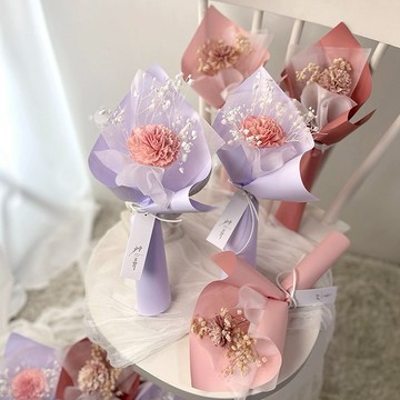 【艸弄花藝】康乃馨花束-單朵索拉花｜花束 永生花 乾燥花